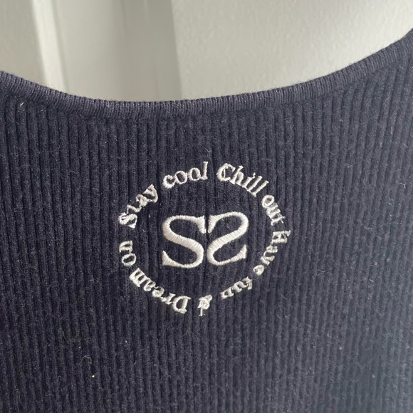 SANDRO Calvi Cropped Top Black Stay Cool Have Fun Chill Out Dream On 0 = XS - Picture 9 of 12